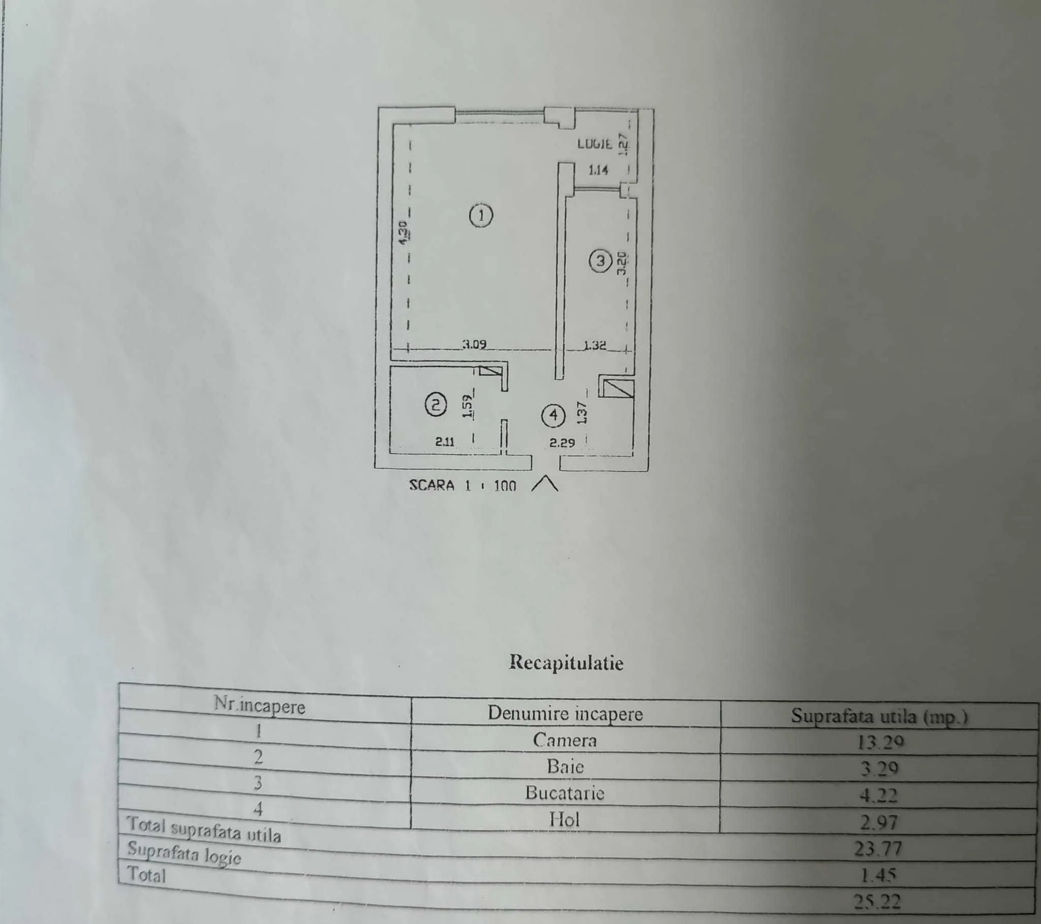Garsoniera/Apartament cu o camera 26mp Etajul 1 Zona Baza 3 Iasi