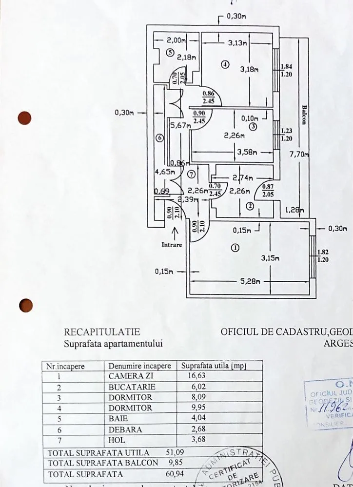 Apartament cu 3 camere decomandat Costesti Arges