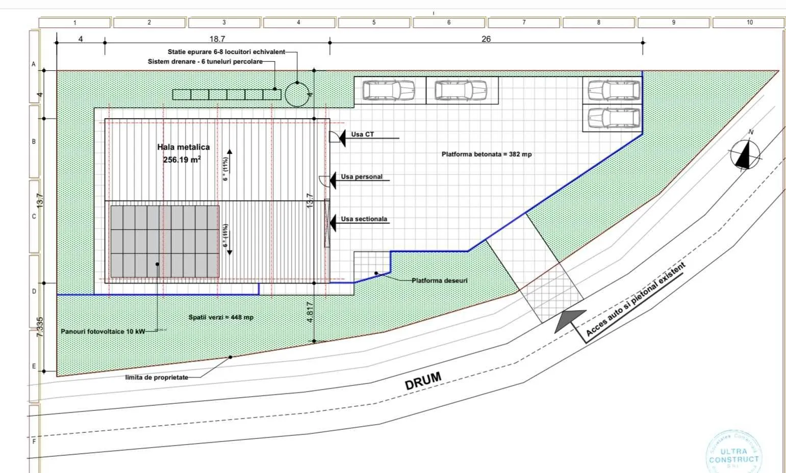 Vand teren BASCOV, intravilan/Zona Industriala, PUZ, ACCES TIR.