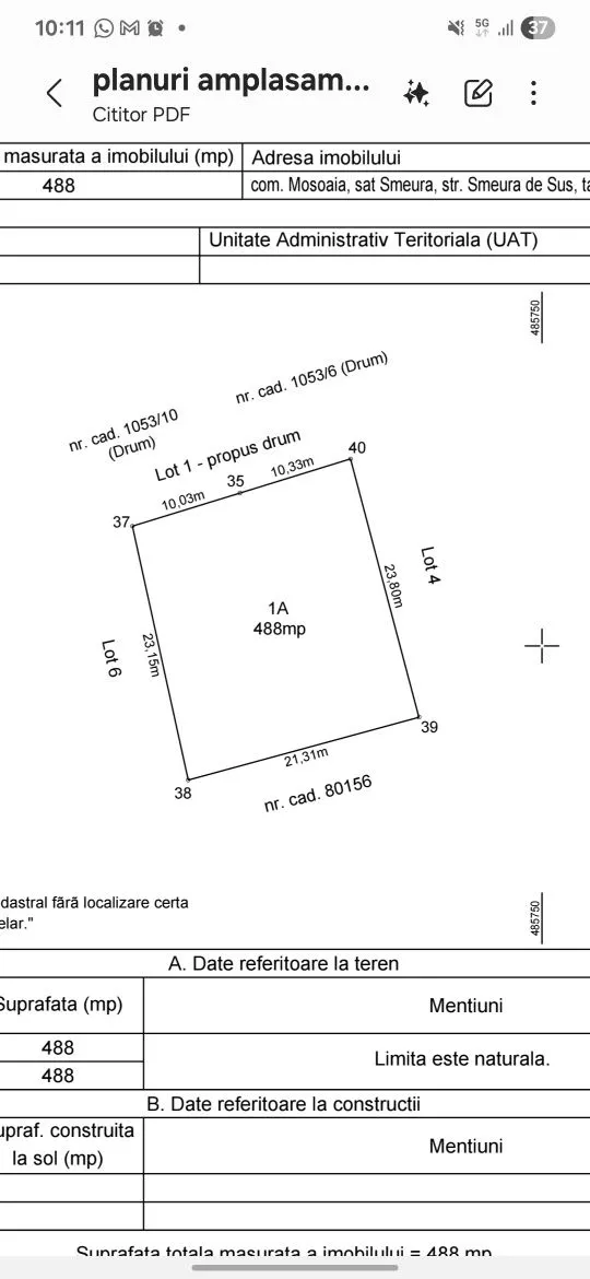 Doua Terenuri 500 mp Cu Autorizatie Smeura